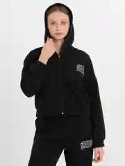Черный костюм женский спортивный, на молнии