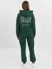 Зеленый костюм женский спортивный, на молнии