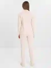 Белый костюм в рубчик, женский