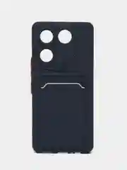 Морской силиконовый чехол Tecno CAMON 20 Pro 5G для с карманом для карт, прозрачный