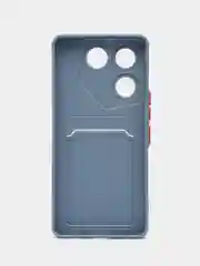 Синий меланж силиконовый чехол Tecno CAMON 20 Pro 5G для с карманом для карт, прозрачный