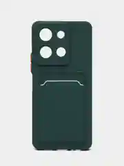 Зеленый чехол для Vivo Y36 / Y27S (Виво у36 / у27с) с карманом для карт