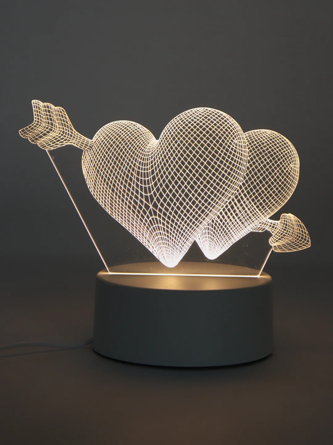 Светло-оранжевый 3d Светильник, ночник, LED, USB, подарок на 8 марта