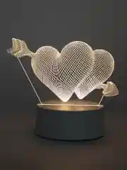 Светло-оранжевый 3d Светильник, ночник, LED, USB, подарок на 8 марта