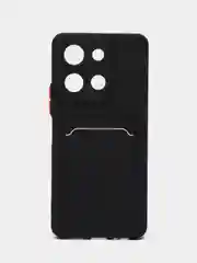 Черный чехол для Vivo Y36 / Y27S (Виво у36 / у27с) с карманом для карт