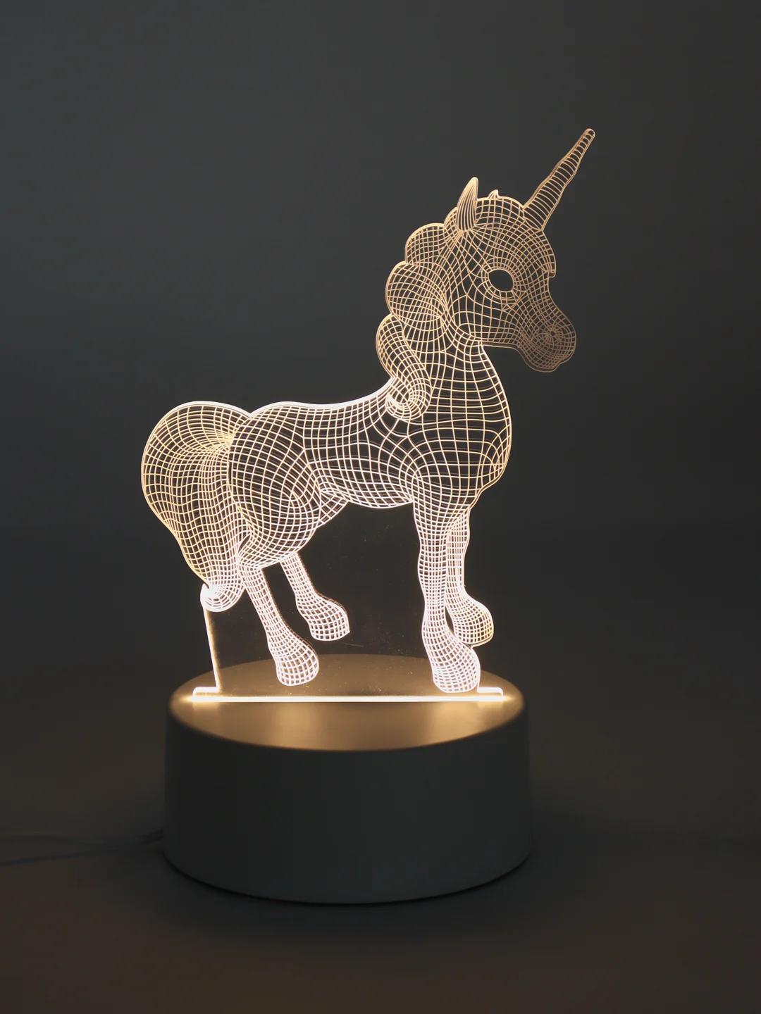 Серебряный 3d Светильник, ночник, LED, USB, подарок на 8 марта