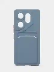 Синий меланж чехол Tecno Camon 20 Premier 5G (Техно Камон 20 Премьер), с карманом для карт