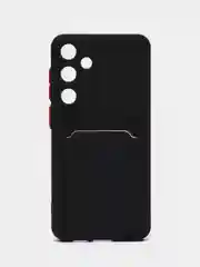 Черный чехол Samsung Galaxy S24+ (Plus) Самсунг Гэлакси С24 Плюс с карманом для карт