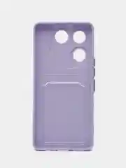 Сиреневый силиконовый чехол Tecno CAMON 20 Pro 5G для с карманом для карт, прозрачный