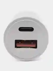 Белый автомобильное зарядное устройство в прикуриватель, Type-c, USB 3А 30W, / зарядник телефона