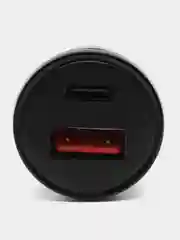 Черный автомобильное зарядное устройство в прикуриватель, Type-c, USB 3А 30W, / зарядник телефона
