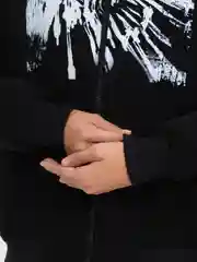 Красный худи оверсайз с капюшоном, с принтом
