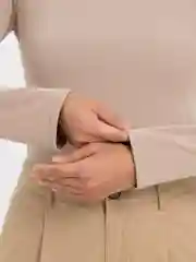 Бежевый меланж лонгслив женский