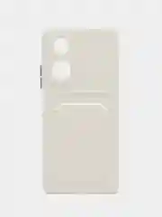 Белый чехол для Oppo A58 4G (Оппо А58) с карманом для карт