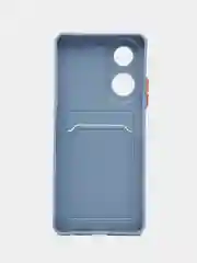 Синий меланж чехол для Oppo A58 4G (Оппо А58) с карманом для карт