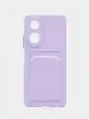 Сиреневый чехол для Oppo A58 4G (Оппо А58) с карманом для карт
