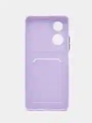 Сиреневый чехол для Oppo A58 4G (Оппо А58) с карманом для карт