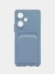 Синий меланж силиконовый чехол для Vivo Y27 / Виво у27 с карманом для карт, прозрачный