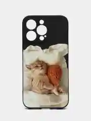 Угольный чехол для iPhone 11 12 13 14 Pro Max 7 8 XR X XS Plus mini с принтом прозрачный айфон коты