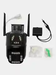 Серый камера видеонаблюдения, уличная, 4 МП, 4G, беспроводная, симкарта