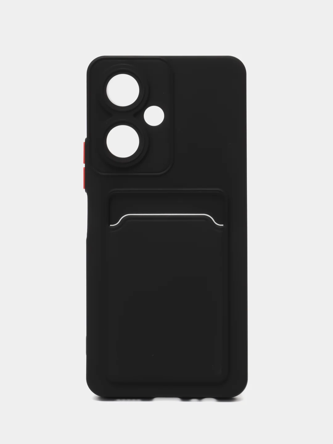 Черный силиконовый чехол для Vivo Y27 / Виво у27 с карманом для карт, прозрачный
