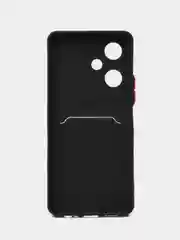 Сиреневый силиконовый чехол для Vivo Y27 / Виво у27 с карманом для карт, прозрачный