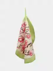 Зеленый полотенце кухонное микрофибра круглое "Цветы", д.30 см