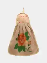 Бежевый полотенце кухонное матрешка из микрофибры "Цветы"