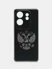Приглушённый хаки силиконовый чехол на Infinix Zero (Инфиникс Зеро) 30 4G, с рисунком и защитой камеры