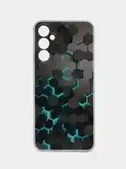 Бирюзовый силиконовый чехол на Samsung Galaxy A05s (Самсунг А05s), с рисунком, защита камеры