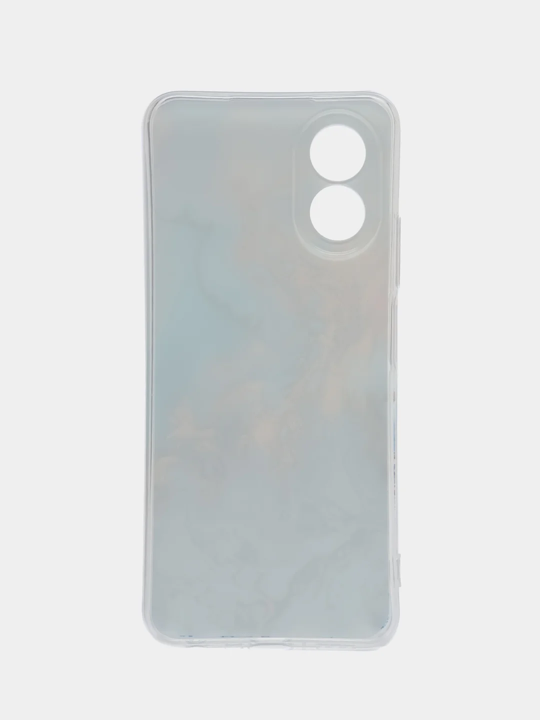 Бирюзовый силиконовый чехол Oppo A38/A18 (Оппо A38/Оппо А18), прозрачный, с рисунком, защита камеры