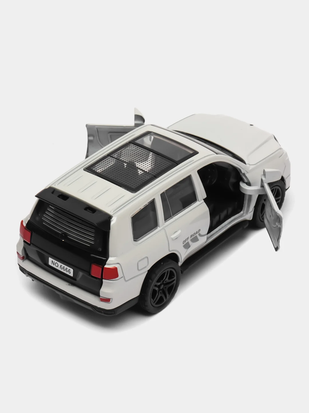 Белый металлическая коллекционная машинка Toyota Land Cruiser 300