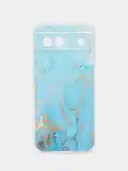 Светло-синий силиконовый чехол на Google Pixel 8A (Гугл Пиксель 8А), с рисунком, защита камеры