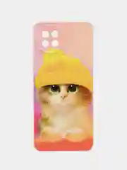 Желтый силиконовый чехол на Itel S23 (Ител S23), прозрачный, с рисунком, защита камеры