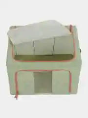 Зеленый короб для хранения белья каркасный, 50х40х30 см., 63 л