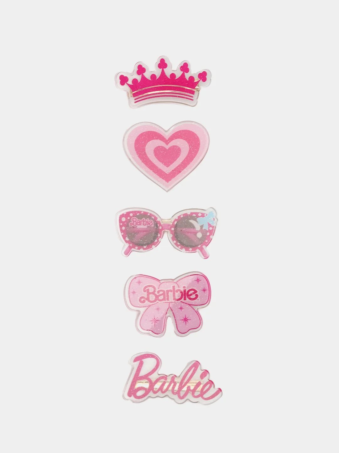 Заколка для волос Barbie, розовая, с надписью "Барби"
