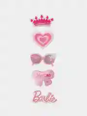 Заколка для волос Barbie, розовая, с надписью "Барби"