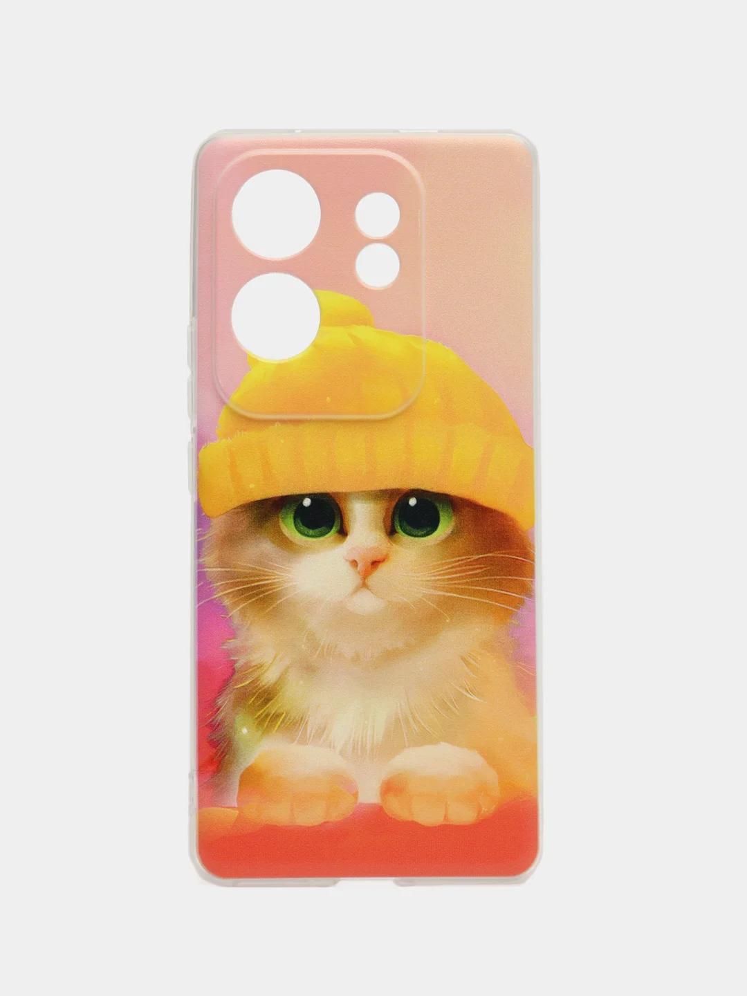 Желтый силиконовый чехол на Infinix Zero (Инфиникс Зеро) 30 4G, с рисунком и защитой камеры