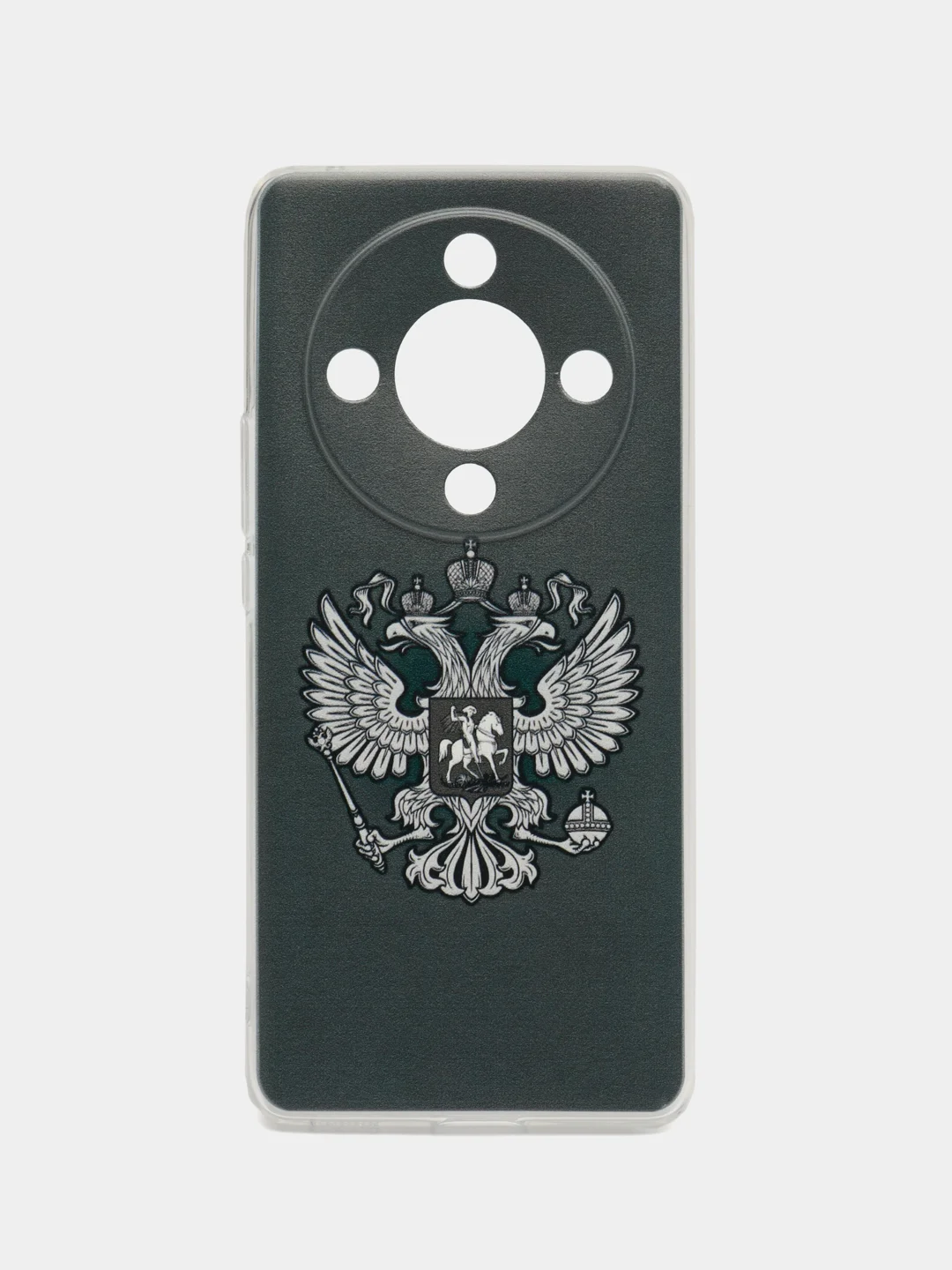 Приглушённый хаки силиконовый чехол на Honor X9B (Хонор X9B), прозрачный, с рисунком, защита камеры