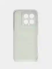 Тёмно-коричневый силиконовый чехол на Xiaomi 14 / Сяоми 14 прозрачный, с рисунком, защита камеры