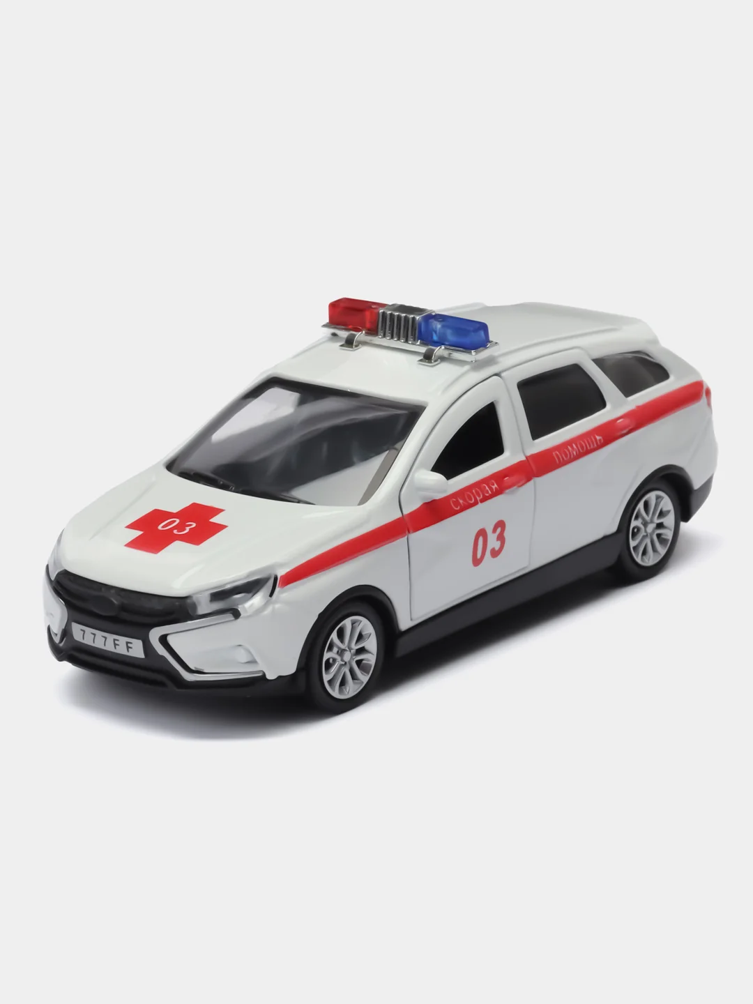 Белый металлическая коллекционная машинка LADA Vesta Cross
