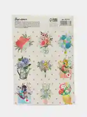 Белый наклейки бумажные "Кошки, сердца, цветы, спасибо,планы,мотивация, новогодние"