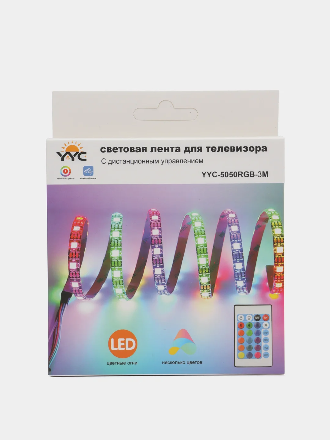 Светодиодная LED лента 5050 RGB 1 м/2 м/3 м/4 м/5 м, USB, IP65, с пультом управления