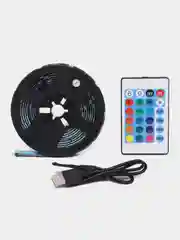 Светодиодная LED лента 5050 RGB 1 м/2 м/3 м/4 м/5 м, USB, IP65, с пультом управления