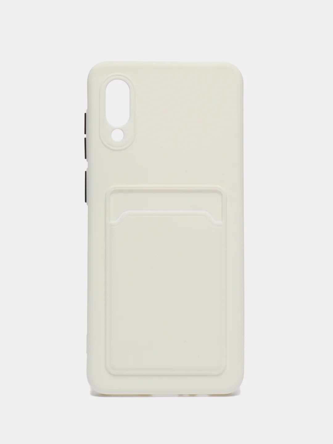 Белый чехол для Samsung Galaxy A02 (Самсунг Галакси А02), с карманом для карт