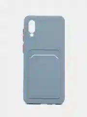 Синий меланж чехол для Samsung Galaxy A02 (Самсунг Галакси А02), с карманом для карт