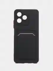 Черный чехол для Realme C51 / C53 / Note 50 (Реалми С53 / С51), с карманом для карт, прозрачный
