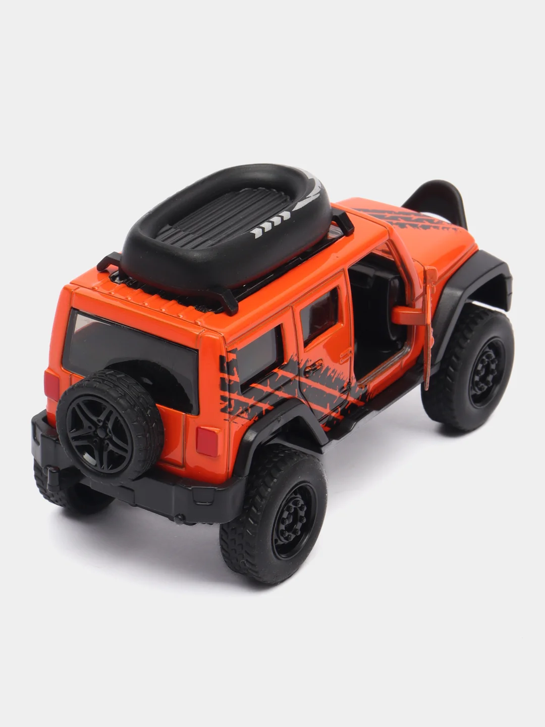 Оранжевый металлическая коллекционная машинка Jeep Wrangler Sahara