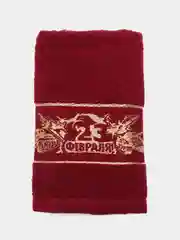 Бордовый полотенце махровое ручное 23 февраля Победа для рук 30х60