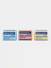 Ластики BRAUBERG PASTEL MAXI НАБОР 3 штуки, размер ластика 44х32х13 мм, упаковка блистер